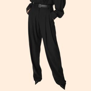 Frankie Shop Black Gelso Pleated Trousers